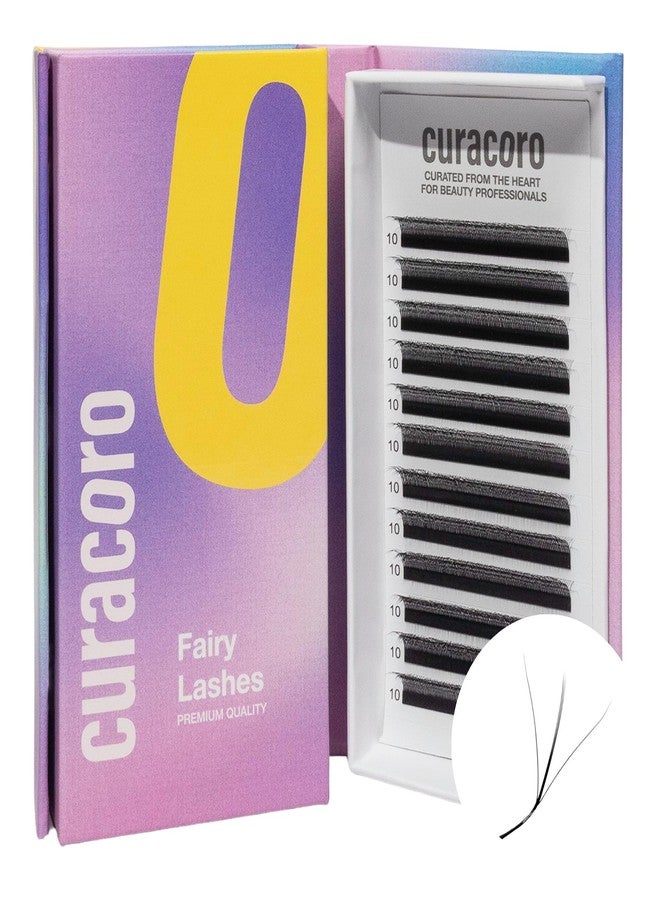 Curacoro Fairy Volume Lash Extensions 3D - 0.7mm Thickness | C CC D Curl | 8-15mm Length Mixed Tray | Premium Matte Black Individual Eyelashes Tray, Professional Supplies Use - Image 1